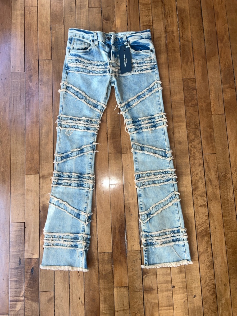 Men's Skinny Light Wash Distressed Jeans - Brand: